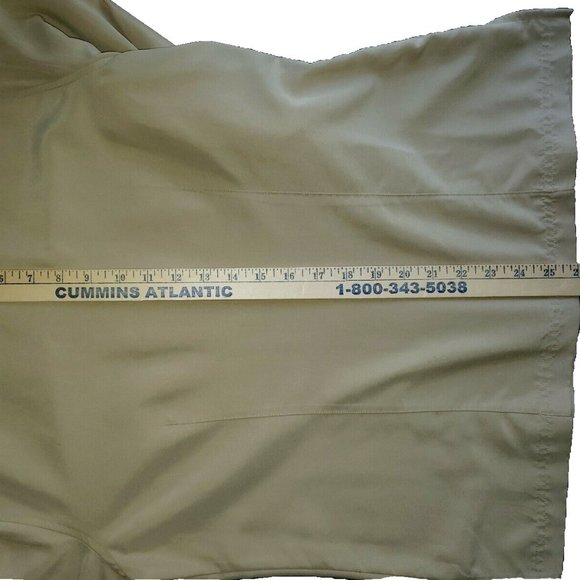 Liz Claiborne Button Down Shirt Blouse Khaki Rayon Poly Stain Resistant Medium - Picture 7 of 8